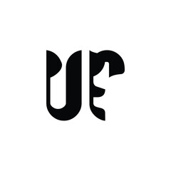 UF monogram logo design letter text name symbol monochrome logotype alphabet character simple logo