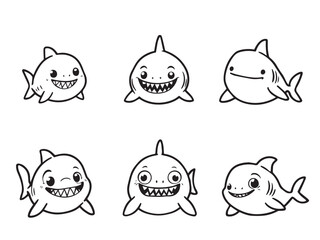 Shark Drawing Line Art