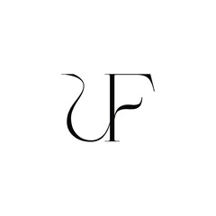 UF monogram logo design letter text name symbol monochrome logotype alphabet character simple logo