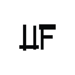 UF monogram logo design letter text name symbol monochrome logotype alphabet character simple logo