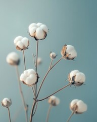 serene and minimalist aesthetic background featuring a cotton plant, ideal for creating a natural and ecological vibe in social media posts or stories, appealing to eco-conscious, Generative AI