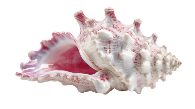Pink Murex Seashell, isolated on transparent background