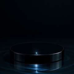 blue light bulb on black background