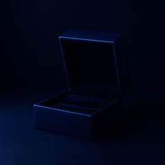 open box on black background