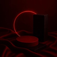 abstract background with glowing red lights