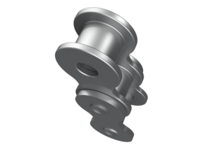 Single Steel Roller Chain Link in 3D Render. High-Resolution Key Industrial Component with Transparent Background for Mechanical Engineering, Power Systems, and Connection Concepts in Heavy Industry.