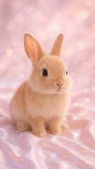 Obraz premium Adorable bunny on sparkly background.