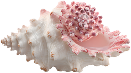 Pink Murex Seashell, isolated on transparent background
