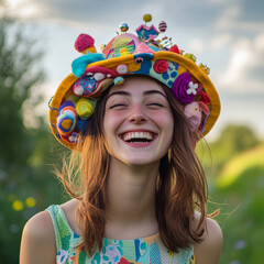The girl in the funny hat
