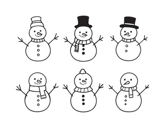 Snowman Cartoon Style Drawing