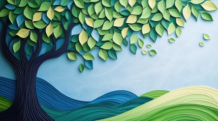 Inspiration A colorful mural depicting a green and sustainable future, inspiring environmental action.