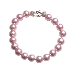 Fototapeta premium A pink Elegant Pearl Necklace Classic Jewelry Isolated transparent on white background