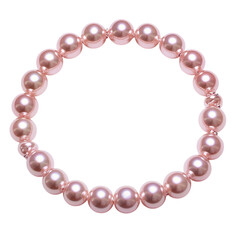 Fototapeta premium A pink Elegant Pearl Necklace Classic Jewelry Isolated transparent on white background