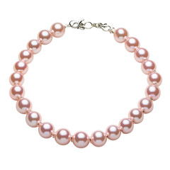 Fototapeta premium A pink Elegant Pearl Necklace Classic Jewelry Isolated transparent on white background