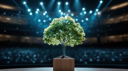 Global People participating in a worldwide environmental conference, discussing climate solutions.