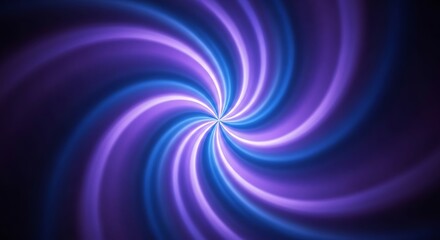 Abstract blue and purple light lines swirl into a radiant vortex on a dark background.