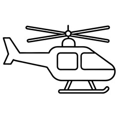 Minimalist helicopter line art for clean design projects