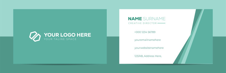 Business card design template, Clean professional business card. Double-sided creative business card template. Portrait and landscape orientation. Horizontal and vertical layout. Vector illustration