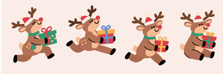 Reindeer Carrying Christmas Gifts