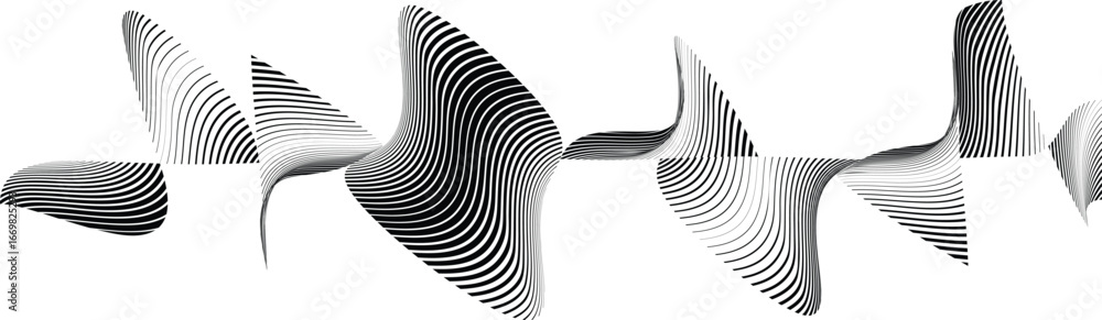 Poster modern artistic layout set with design elements . many lines form wavy shapes in art style . wall ar