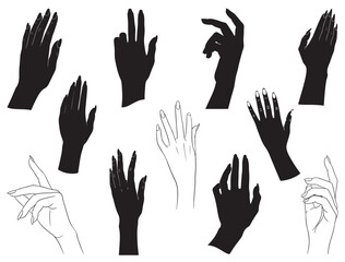 FEMALE HANDS SILHOUETTE