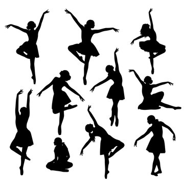 Ballet Silhouettes Dancing in Noir Style