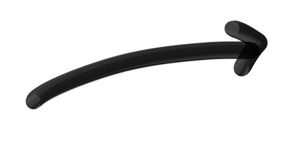 Element Curved Arrow Black Metallic Icon PNG Artistic Modern Stylish Background Unique Bold Isolated Symbol Glossy