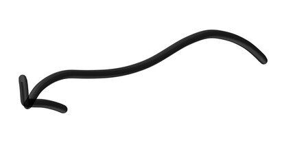 Icon Curved Arrow Black Metallic PNG Artistic Modern Stylish Glossy Isolated Symbol Unique Background Bold Design