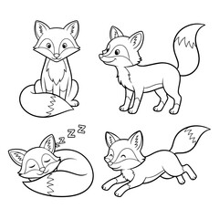 Cute cartoon pets vector illustration with playful animals