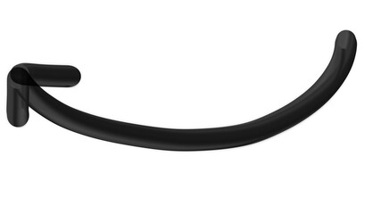 Modern Curved Arrow Black Metallic Icon Artistic PNG Symbol on Transparent Background Isolated Unique Bold Design