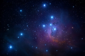 A starry sky with a cluster of stars in the middle