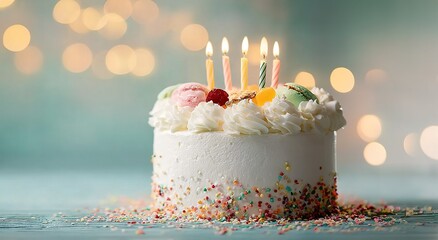 Birthday cake with candles