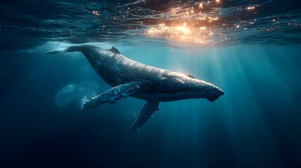 Fototapeta premium Majestic whale underwater