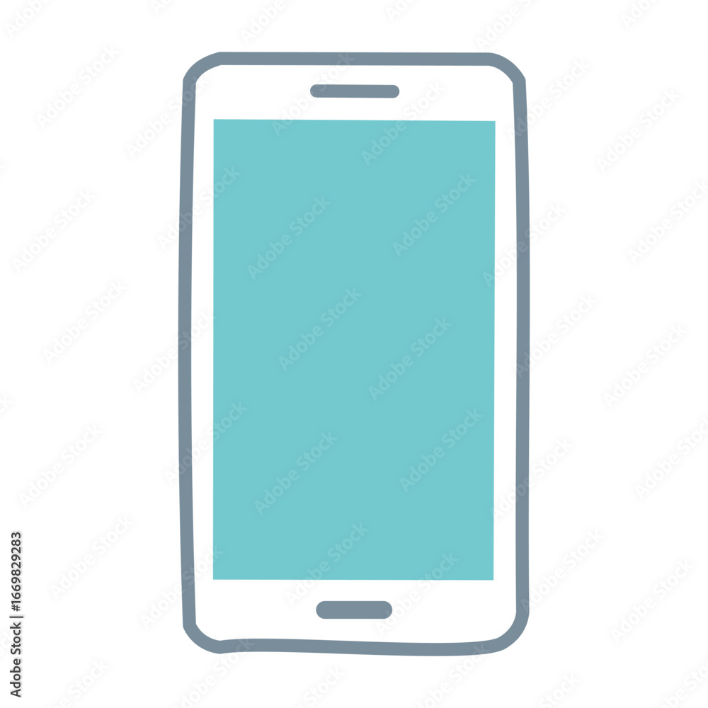 Poster a vibrant and simple vector icon of a smartphone, representing a fun and interactive gadget.