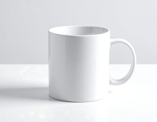 Obraz premium White mug on a light surface