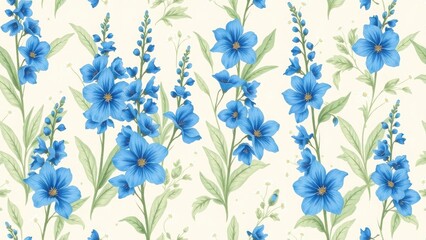 Fototapeta premium Detailed illustration of wild blue flowers