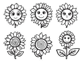 Sunflower Elegant Line Art Artwork