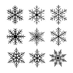 set of snowflakes
