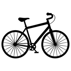Classic bicycle silhouette in solid black