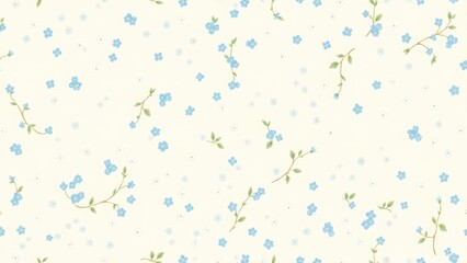 Vintage inspired pattern of forget me nots