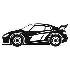 Black silhouette of a classic race car