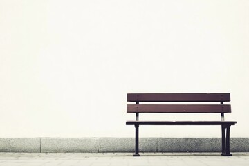 Simple background bench minimalist furniture.