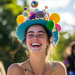 The girl in the funny hat