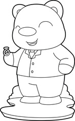 Polar bear Groom Wedding ring Wedding Animal Vector Graphic Art Illustration