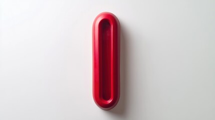 Elegant Red Capsule on White Background - Minimalist Product Presentation Concept