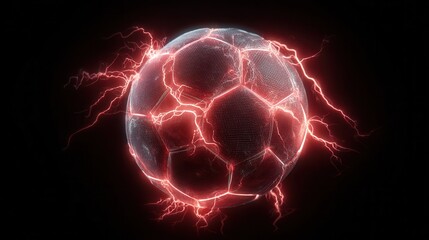 Glowing cracked egg shape with red energy bursts on black background