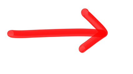 Glossy Curved Arrow Red Icon Graphic Design on Transparent Background PNG Modern Artistic Isolated Symbol Unique Vector