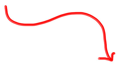 Glossy Red Curved Arrow Icon Artistic Modern Stylish Design Bold Isolated Symbol Vector Shape Background Dynamic Unique