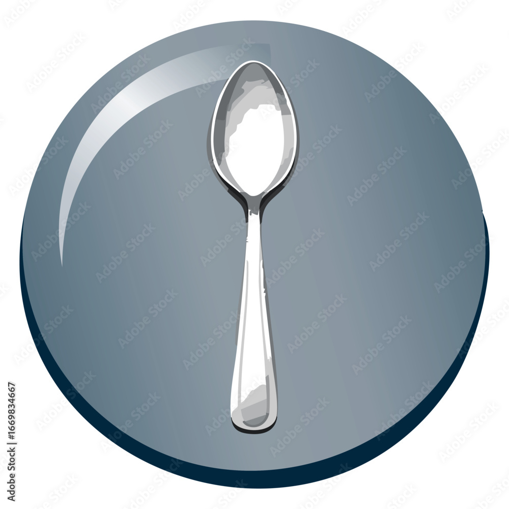 Poster a sleek and professional vector icon of a spoon and a fork, designed for a variety of digital and pr