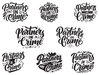 PARTNERS IN CRIME TYPOGRAPHY SILHOUETTE